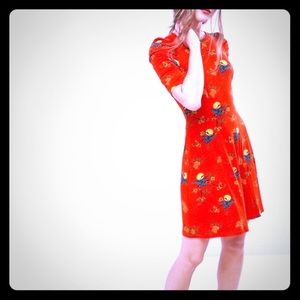 Red bird print ASOS ultimate dress